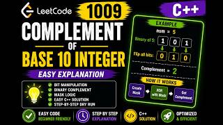 LeetCode 1009 Easy Solution | Complement of Base 10 Integer