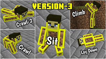 How to sit in Minecraft | Sit, Lay, Crawl & Climb Addon For MCPE | More Body Actions Mod for MCPE