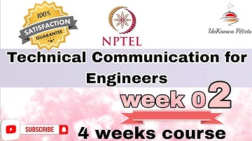 TECHNICAL COMMUNICATION FOR ENGINEERS WEEK 2 ASSIGNMENT ANSWERS NPTEL 2024 l NPTEL #nptel