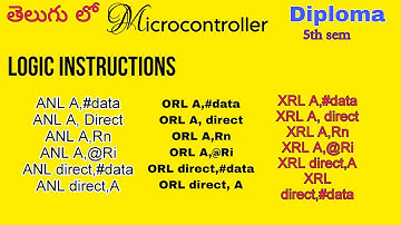 Logic Instructions #microcontroller explain in Telugu #diploma #mbuday
