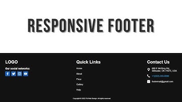 Responsive Footer with Social Links HTML CSS