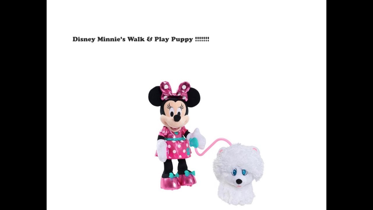 minnie walk & play puppy feature plush