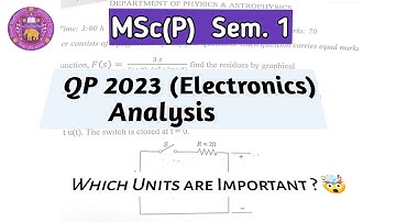 Electronics Question Paper 2023 Analysis|| MSc. Physics Semester 1 ( Delhi University)