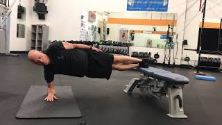 Feet elevated side plank