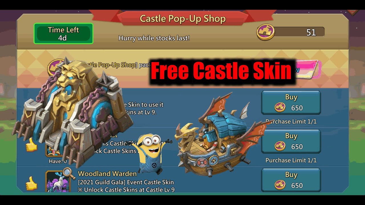Castle Pop - Up Shop is back !! | Chance to get Free Castle Skins |  Lords Mobile