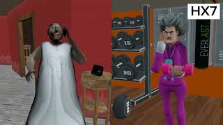 Granny vs Miss T Scary teacher - granny want to Weight lose call to Miss T - funny horror animation