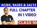 ACID BASES AND SALTS  | FULL CHAPTER | CLASS 10 CBSE