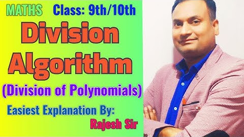 Class 9th/10th Maths/Division Algorithm/Division of Polynomials/Long Division Method for Polynomials