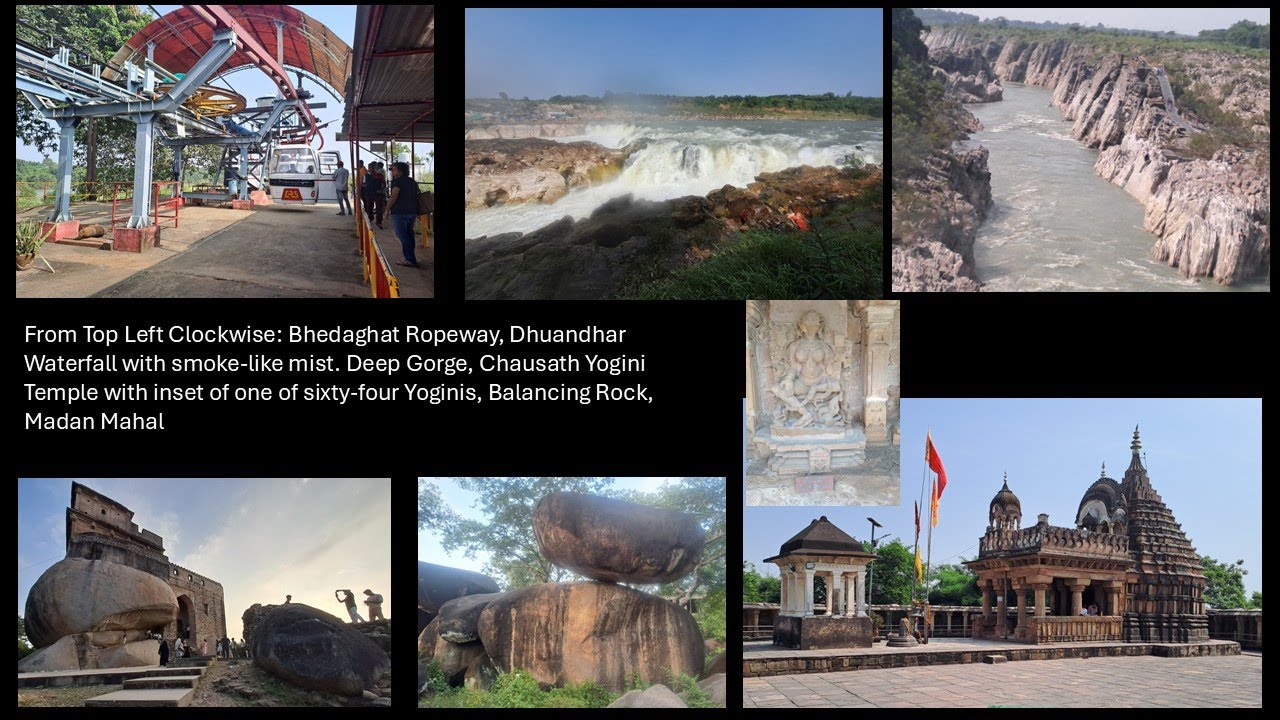 Yogini Temple |Ropeway and Dhuandhar Waterfall | Bhedaghat | Balancing ...