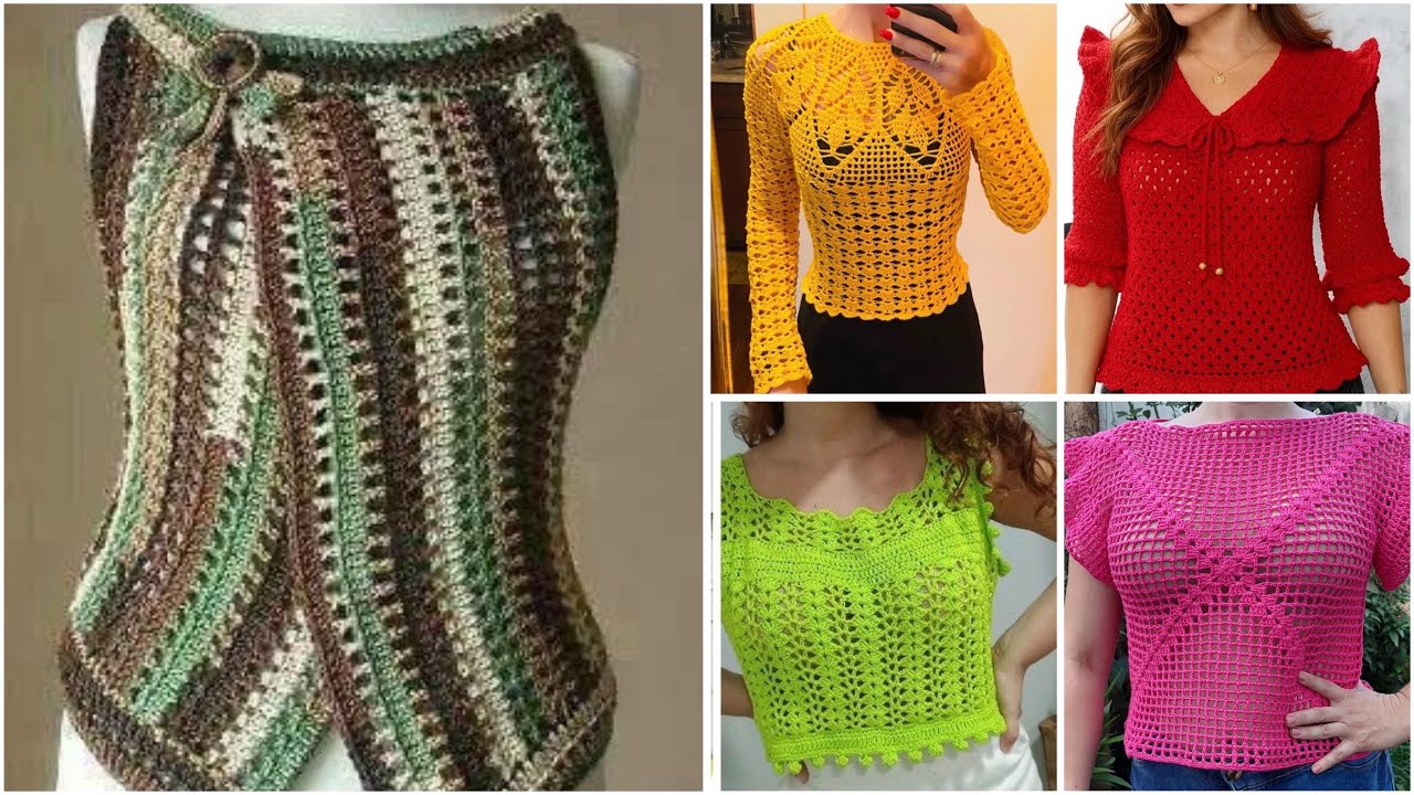 Beautiful latest crochet fancy top /crochet crop top /tunic top design ideas 