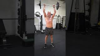 Knees to Standing Curl &amp; Reverse Grip Press #ezbar #curlandpress #fitover60 #hypertrophy