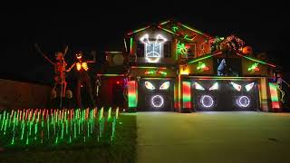 This is Halloween Light Show House in Riverside, CA 2023