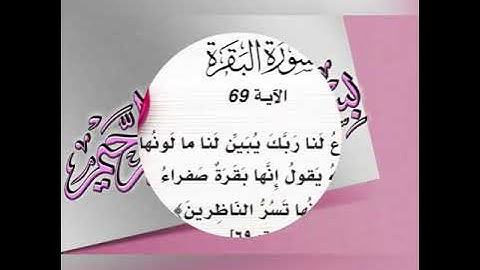تعليم سورة البقرة اية ٦٩ للشيخ جمال القرش