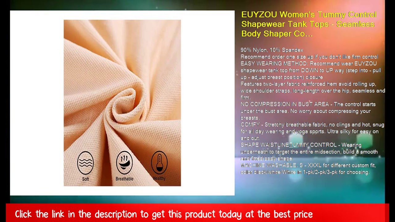 EUYZOU Women's Tummy Control Shapewear Tank Tops - Seamless Body Shaper  Compression Top 