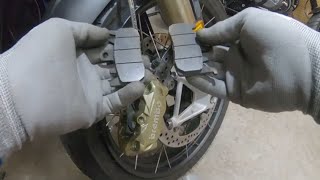 Front brakes on a BMW R1200 GS