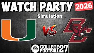 Miami Hurricanes vs Boston College LIVE Simulation College Football 27 11-0