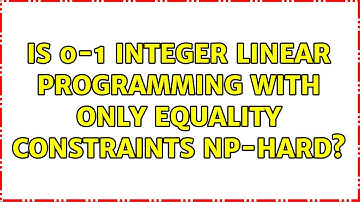 Is 0-1 integer linear programming with only equality constraints NP-Hard?