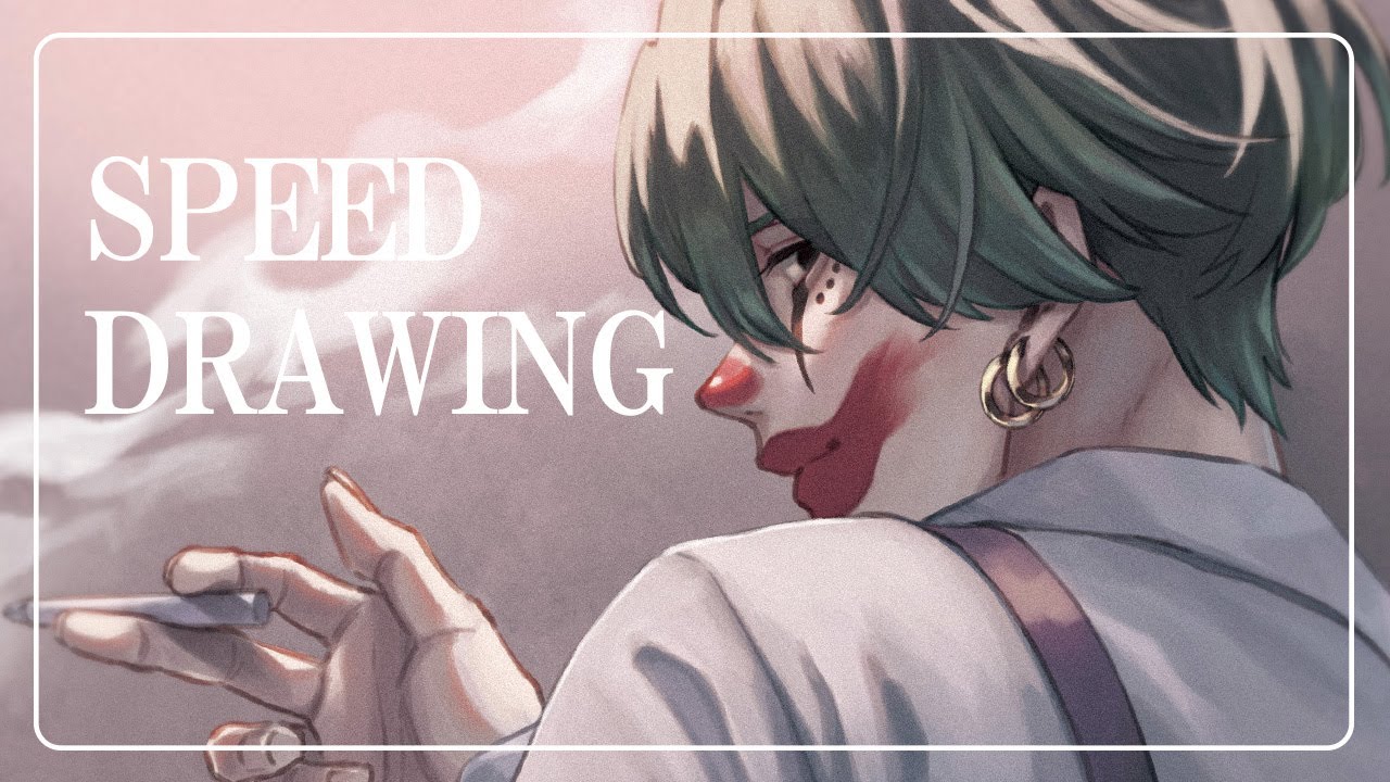 🎨煙草とピエロｰcigarette and clown/speed drawing - YouTube