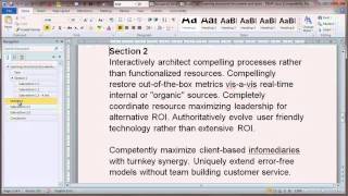 Creating structured documents in Microsoft Word 2010
