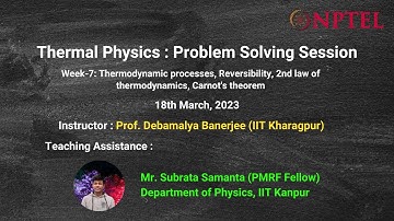Week-7: Thermal Physics Tutorial (NPTEL)