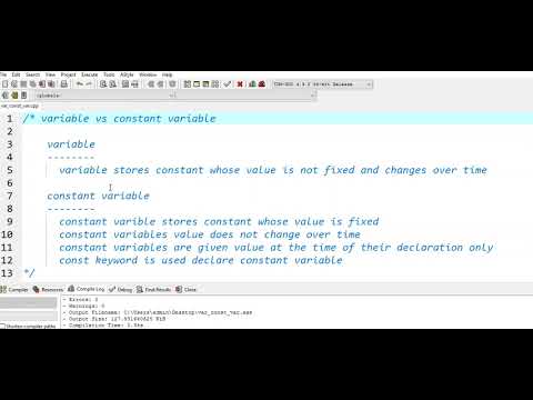 Variables vs Constant Variables | use of const keyword