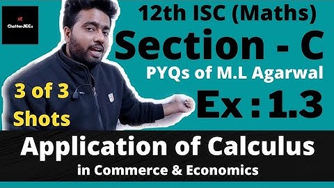 Application of Calculus | Class 12th ISC (Section - C ) @Maths Part 3 of 3. @ChatJEEs