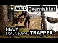 Solo Overnighter with sheepskin & wool blanket / heavy gear / chestnuts on Bushbox / Bushcraft