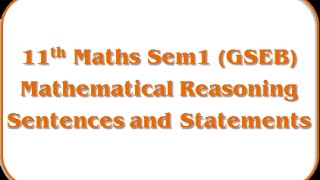 Sentences and Statements - 11th Mathematics Semester-1 Eng.Med (GSEB) screenshot 2