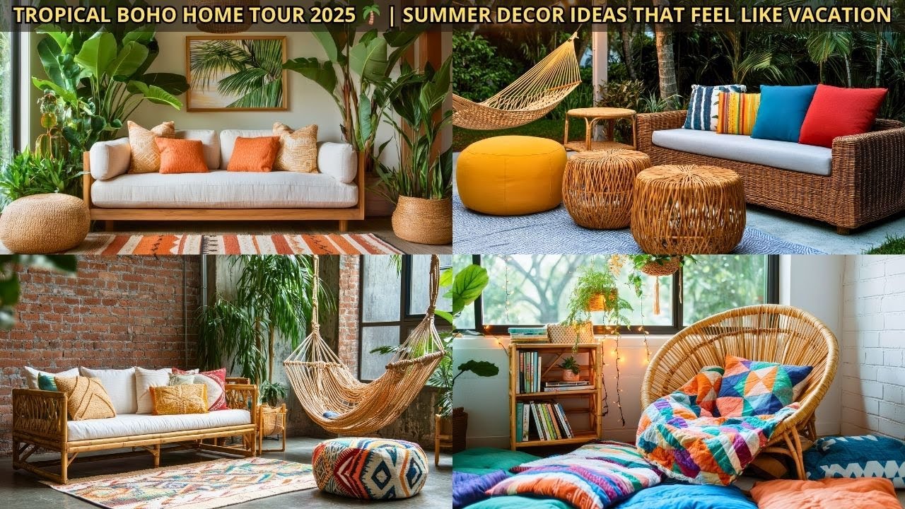 Tropical Boho Home Tour 🏝️ | Summer Aesthetic Decor You’ll Love