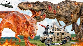 Most Dramatic T-rex attack 3| T-rex Vs Velociraptor| Jurassic Park Fan-Made Film |Dinosaur Park 2024