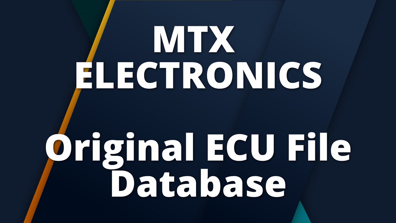MTX Electronics: Original ECU File Database - YouTube