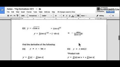 Derivatives of Trig Functions