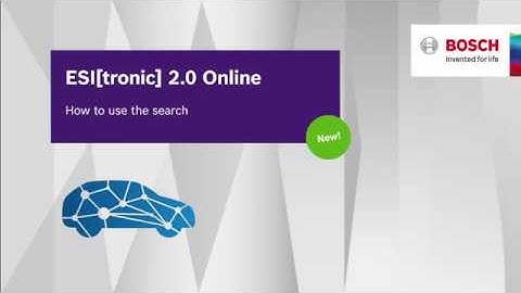 EN | Bosch ESI[tronic] 2.0 Online - How to use the search?
