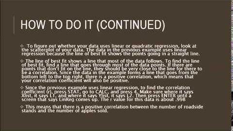 Linear and Quadratic Regression