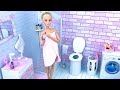 DIY Miniature Cardboard House #26 ~ Barbie Bathroom.  Barbie Makeup Set (Play Dolls)