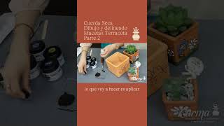 #CuerdaSeca - dibujo y delineado sobre macetas de #arcilla #terracota - Parte 2  #cerámica #tutorial