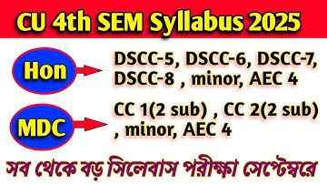 CU 4th semester syllabus 2025 | 4th semester syllabus 2025 | CU CCF 4th semester syllabus 2025 | CCF