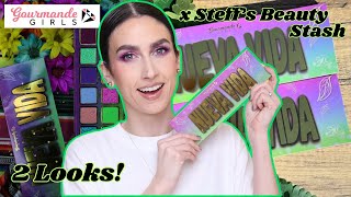 GOURMANDE GIRLS x STEFF'S BEAUTY STASH NUEVA VIDA PALETTE! | 2 Looks, Swatches & Close Ups!