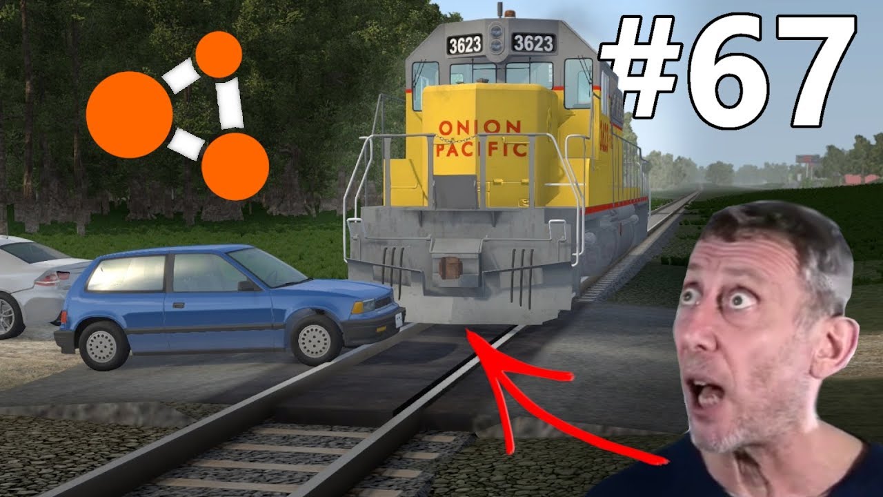 BeamNG.drive (#67) - ZDERZENIA POCIĄGÓW Z SAMOCHODAMI NA PRZEJAZDACH KOLEJOWYCH 🚆
