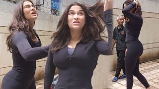 Salman Khan Heroine Saiee Manjrekar Showing Her Beautiful Figure In Gym Outfit