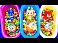 Oddly Satisfying ASMR | 3 Glossy BathTub Mixing Rainbow Candy with Baby & PJ Mask - Cutting Video