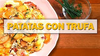 Huevos rotos con patatas y trufa | Receta paso a paso