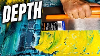 Build AMAZING Depth in Abstract Art! Layering &amp; Repetition Acrylic Painting (Squeegee Technique)