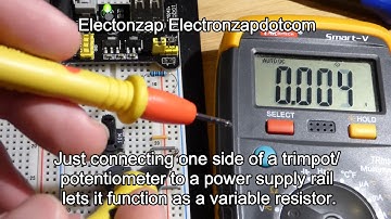 Trimpot trimmer potentiometer component voltage divider basics for beginner learning electronics