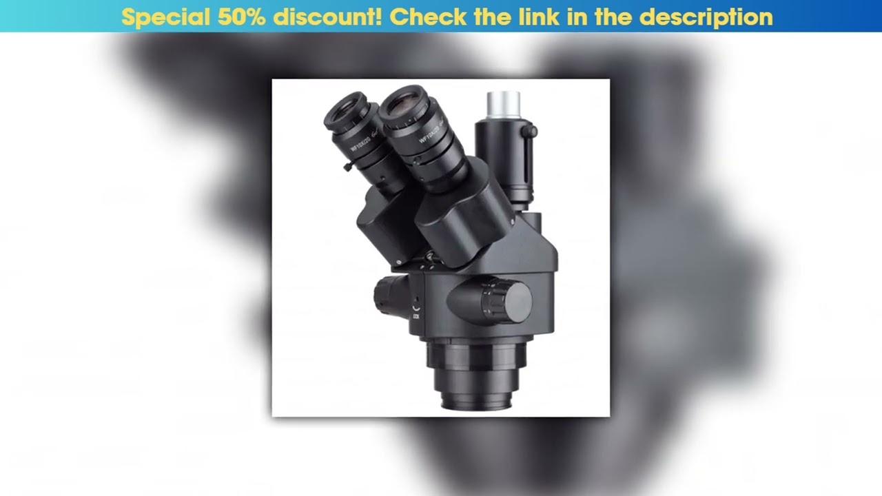 AmScope 7X45X Black SimulFocal Trinocular Zoom Stereo Microscope Head Mobile phone repair