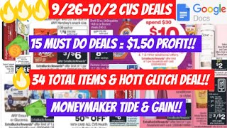 ?CVS Deals 9/26 +CVS Couponing This Week?15 Must Do Deals &34 ITEMS =$1 PROFIT HOTT GLITCH DEAL