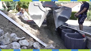 Garden wall with slopes build your own Plant ring hanging safety Dry stone wall