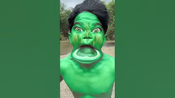 Hulk Boy scary transformation with friend Smash Skinny red hulk  upgrade #shorts