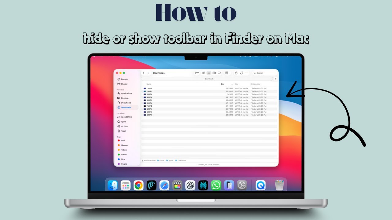 How to hide or show toolbar in Finder on Mac - YouTube