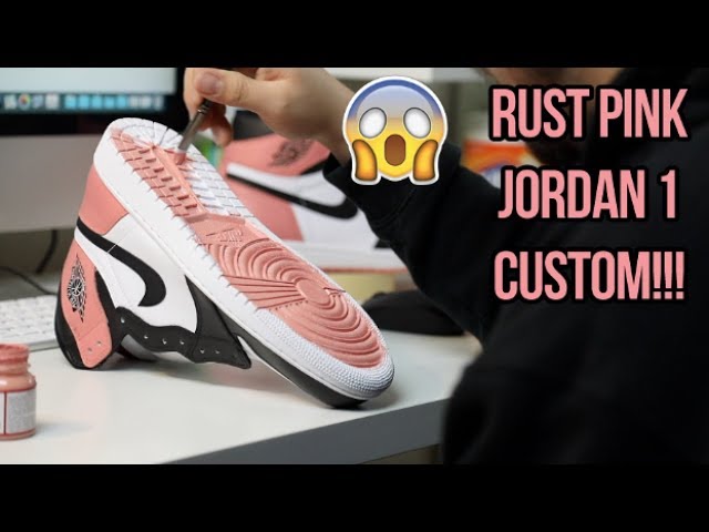 custom pink jordan 1